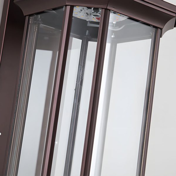 Retro Rectangular Ribbed Glass Solar Outdoor Wall Light - Image 6