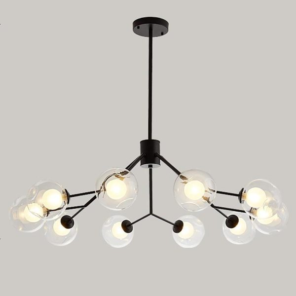 Geometric LED Nordic Glass Sputnik Chandeliers Pendant Light Hanging Lamp - Image 4