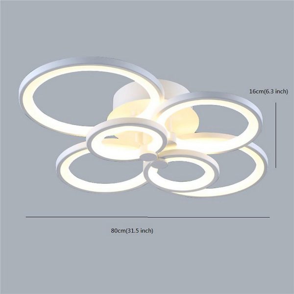 Multi Circles Dimmable LED Modern Ceiling Lights Flush Mount Lighting - Image 16