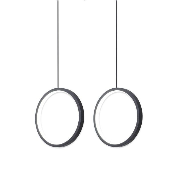2 Light Round Modern Pendant Lighting Vintage Metal LED Ceiling Light - Image 8