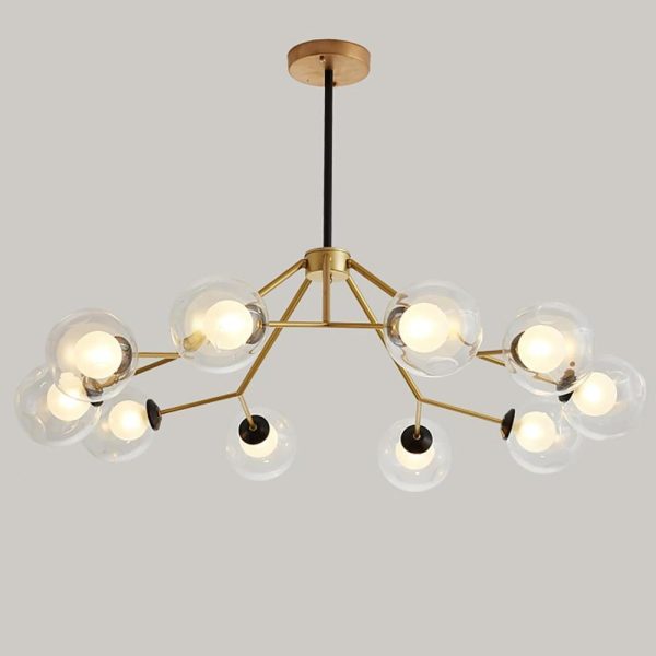 Geometric LED Nordic Glass Sputnik Chandeliers Pendant Light Hanging Lamp - Image 3