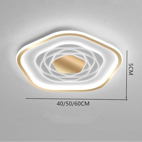 Hexagonal Acrylic Abstract LED Flush Mount Ceiling Light for Bedroom - Image 7