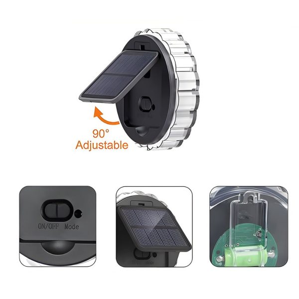 Round 9 LED Solar Petal Wall Light 3 Mode with Remote Outdoor Wall Sconce Lamp Waterproof Wall Mount Lighting - Image 6