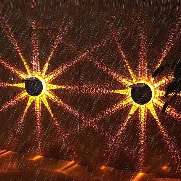 Round 9 LED Solar Petal Wall Light 3 Mode with Remote Outdoor Wall Sconce Lamp Waterproof Wall Mount Lighting - Image 2