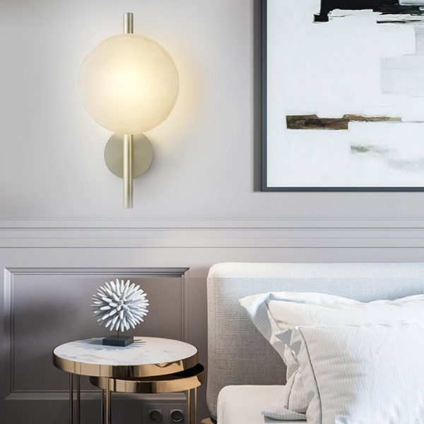 Round Glass Shell Design Wall Sconce Modern Bedside & Study Wall Lamp - Image 7