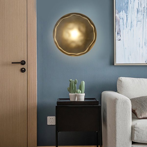 Round Glass Shell Design Wall Sconce Modern Bedside & Study Wall Lamp - Image 5