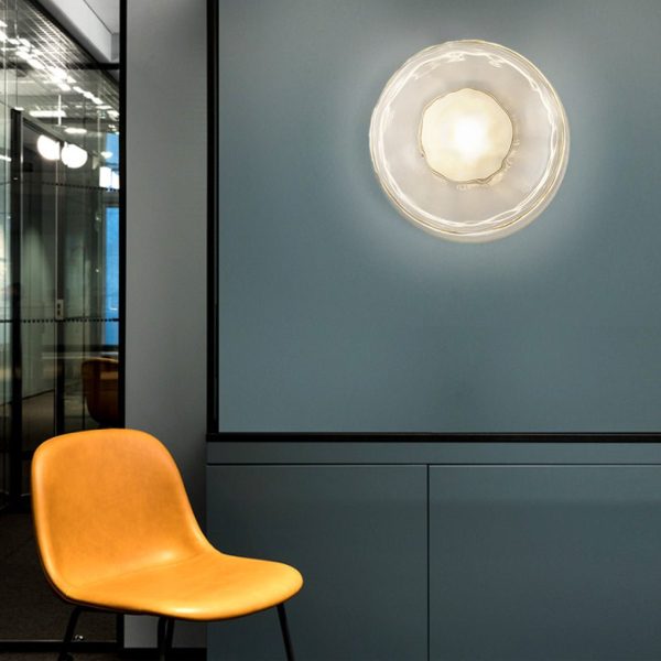 Round Glass Shell Design Wall Sconce Modern Bedside & Study Wall Lamp - Image 3