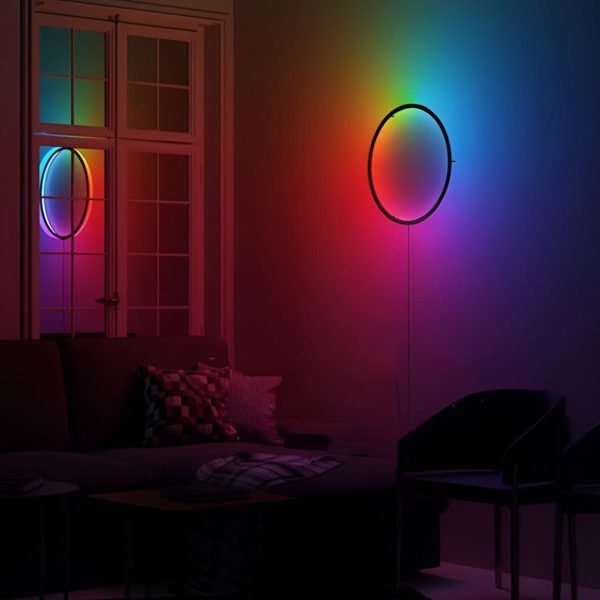 Round LED RGB Modern Wall Sconces with Touch Remote Control Wireless APP - Image 4