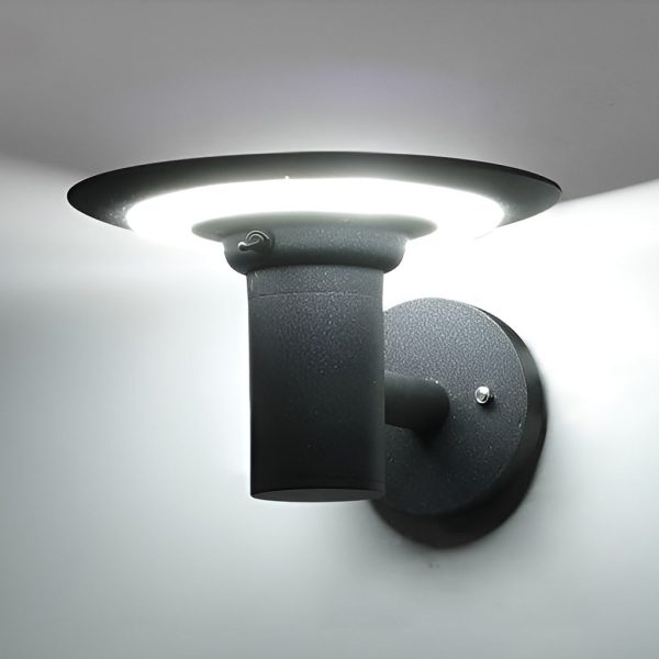 Round UFO-shaped LED Waterproof Solar Modern Outdoor Sconces Wall Lamp - Image 6