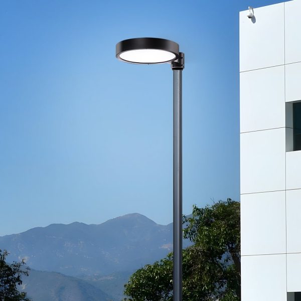 Round Waterproof Smart Remote Control LED Solar Lamp Post Top Lights - Image 2