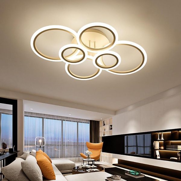 6 Circle Geometric LED Flush Mount Ceiling Light for Bedroom - Image 2