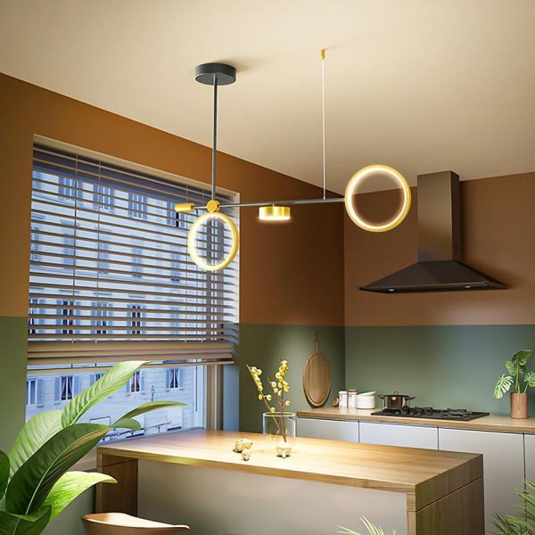 2 Circles LED Nordic Hanging Ceiling Lights Island Lights Chandeliers - Image 4