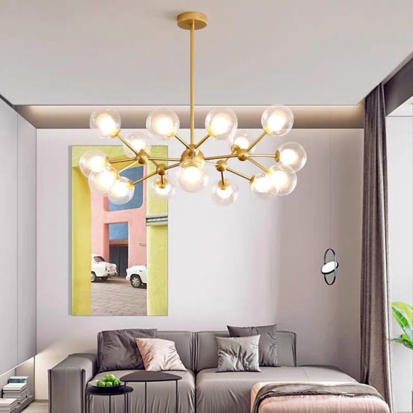 Modern Cluster Sputnik Chandelier Globe Chandelier 15 Bulbs - Image 3