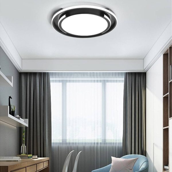 Circular Design Dimmable LED Black Nordic Ceiling Lights Flush Mount Lighting - Image 2