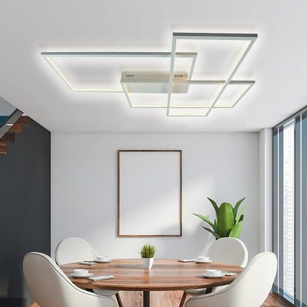 Rectangular Hybrid Modern Flush Mount Ceiling Light With 1 Central LED Light - Image 20