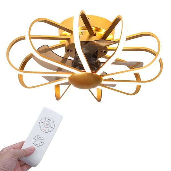 5 Blade Modern Ceiling Fans With Surrounding Exterior LED Lights - Image 8