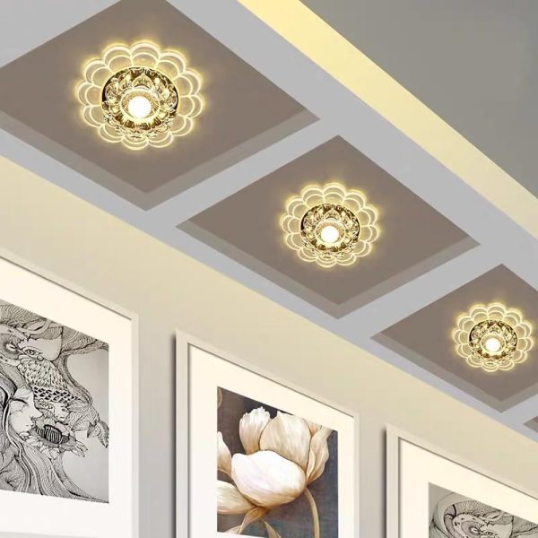 Flower Effect Entryway Lighting Crystal Metal LED Flush Mount Ceiling Light for Baby Kids - Image 8