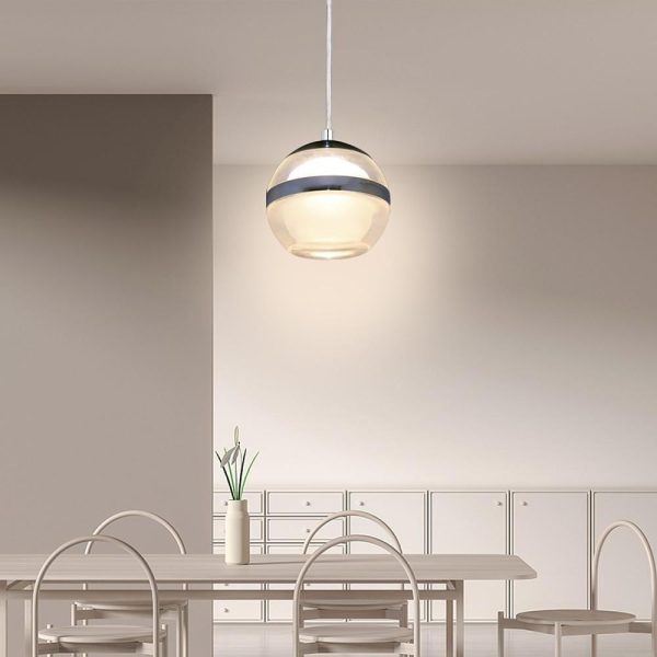 Spherical Acrylic Metal LED Modern Pendant Lights Kitchen Island Lighting - Image 3