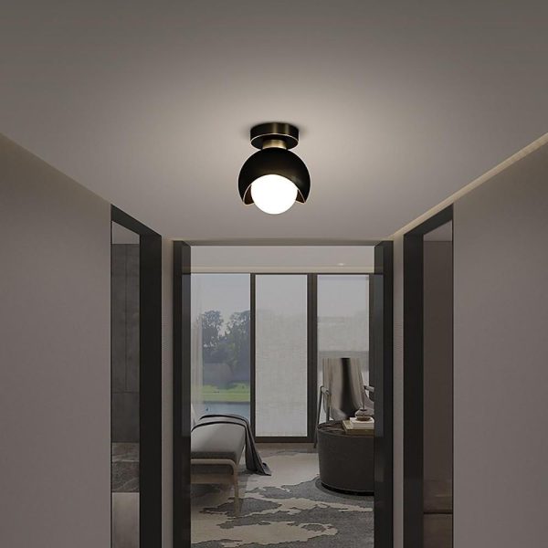 6'' LED 1-Light Globe Small Flush Mount Light Nordic Copper Ceiling Light - Image 5