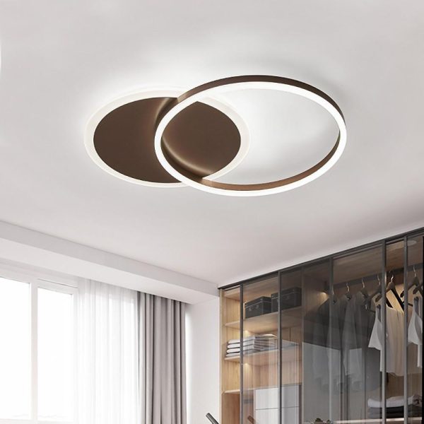 22'' Ambient LED Light Two Ringed Flush Mount Ceiling Light with Bulb - Image 3