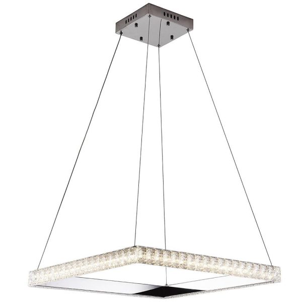 Square Electroplated Crystal Metal LED Modern Chandeliers Pendant Light - Image 10