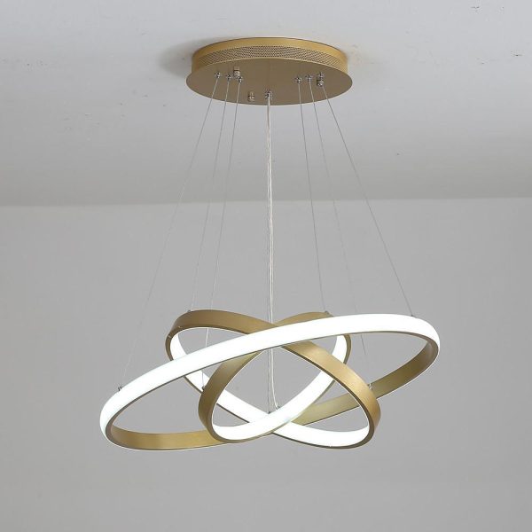Circles Dimmable LED Adjustable Gold Contemporary Chandeliers Island Lights - Image 7