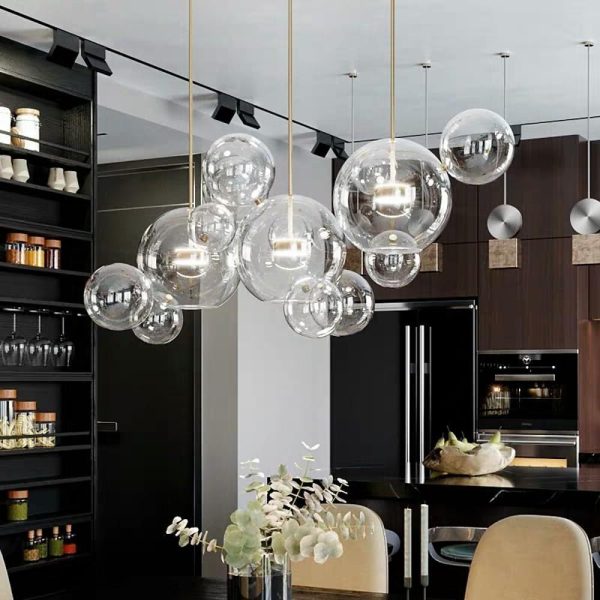 Globe Bubble Glass Pendant Light Modern Pendant Lighting - Image 4
