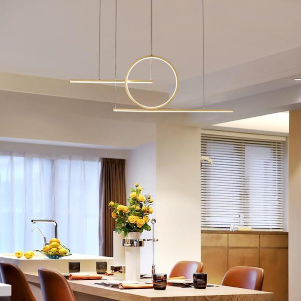 Circle Linear Design LED Modern Chandelier Hanging Ceiling Lights - Image 5