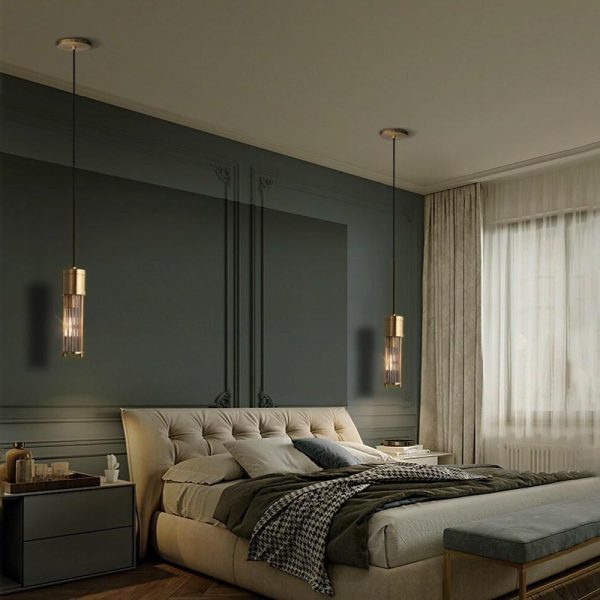 Cylinder Shaped LED Crystal Modern Pendant Light Island Lights Hanging Lamp - Image 3