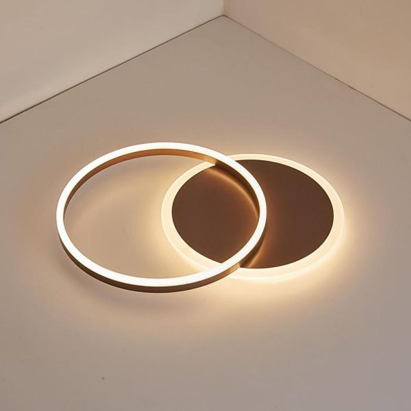 22'' Ambient LED Light Two Ringed Flush Mount Ceiling Light with Bulb - Image 6