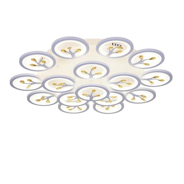 16 Lights Flower Dimmable LED White Nordic Ceiling Lights Flush Mount Lighting - Image 16