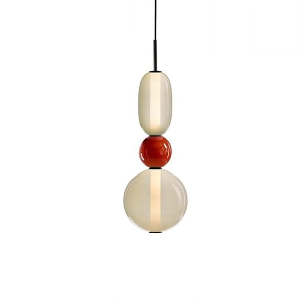 Multiple Shapes Colored Glass Pendant Light Metal Pendant Lighting - Image 9