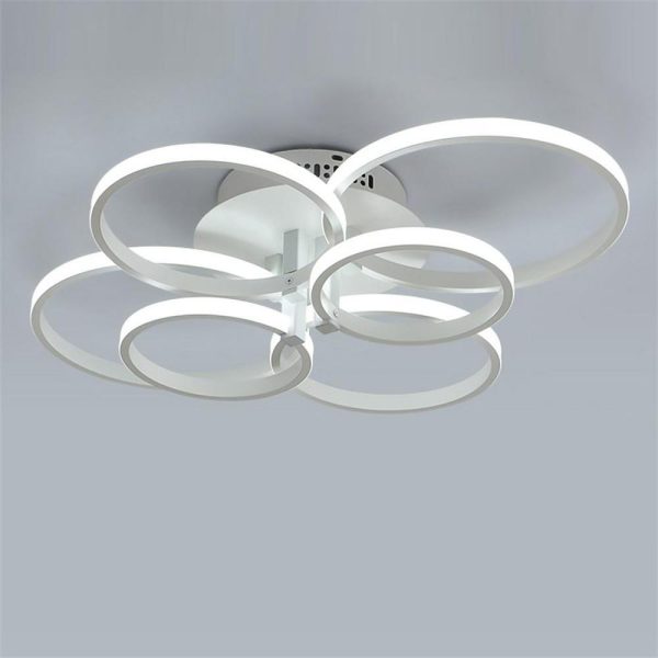 6 Differently Sized Metal Silica Gel Flush Mount Lights with 6 Large Integrated Lights - Image 2