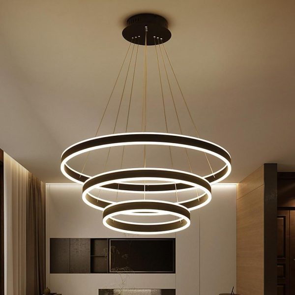 3 Circles Interweaved LED Modern Chandeliers Pendant Light Hanging Lamp - Image 2