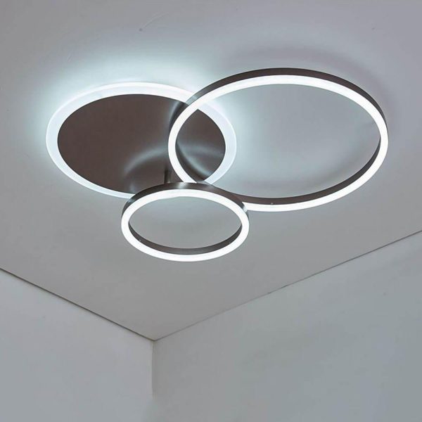 26'' LED Artistic Flush Mount Ceiling Light with Luxury 3 Ring for Bedroom - Image 6