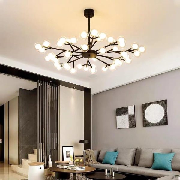 45 Lights LED Cluster Design Glass Modern Chandelier Ceiling Light - Image 3