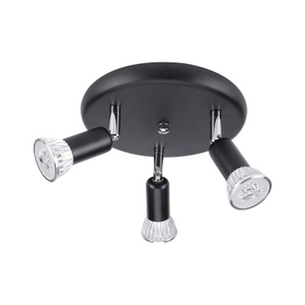3-Light Industrial Modern Metal Black Flush Mount Ceiling Light for Bedroom - Image 2
