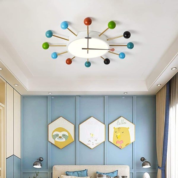 24 Inches Colorful Nelson Ball Clock LED Round Flush Mount Ceiling Light - Image 4