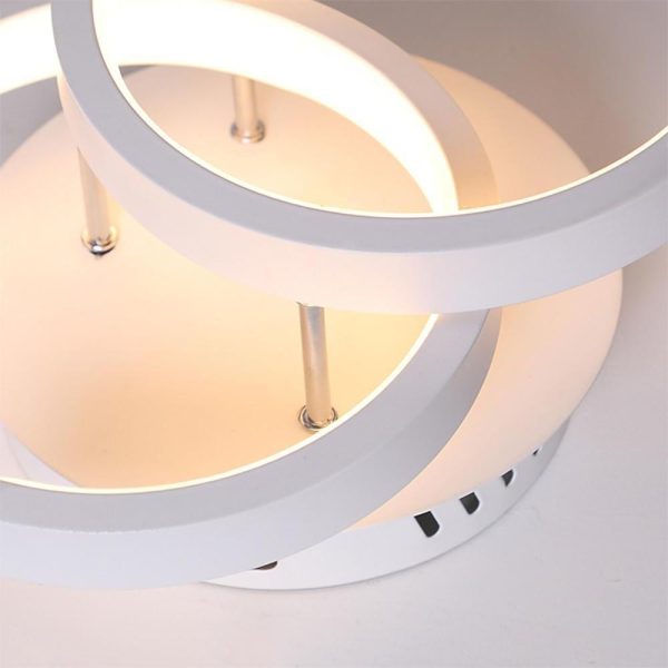 2 Circle Flush Mount Lighting Fixtures Metal LED Living Room Ceiling Lights - Image 9