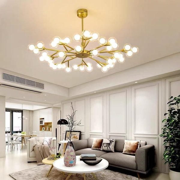 45 Lights LED Cluster Design Glass Modern Chandelier Ceiling Light - Image 2