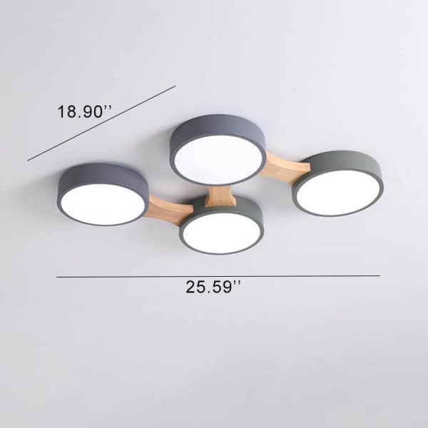 Modern Macaron Circle 3/4/5/8 Light LED Flush Mount Ceiling Light - Image 11
