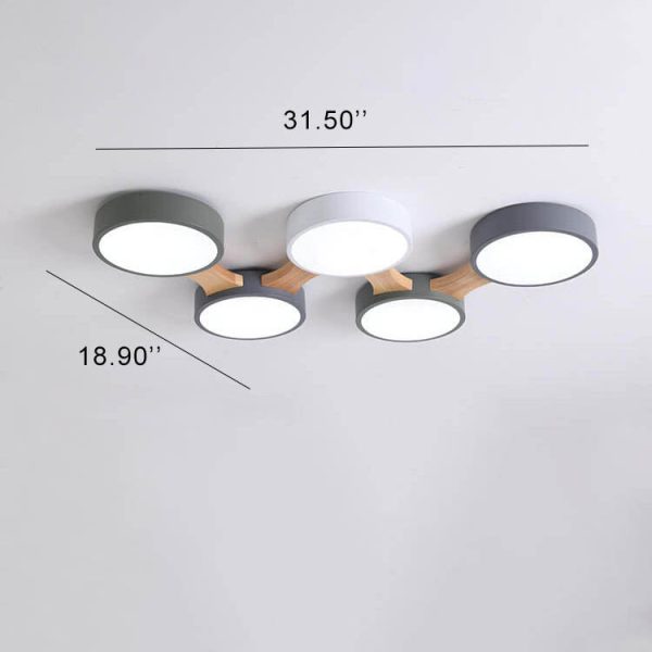 Modern Macaron Circle 3/4/5/8 Light LED Flush Mount Ceiling Light - Image 12