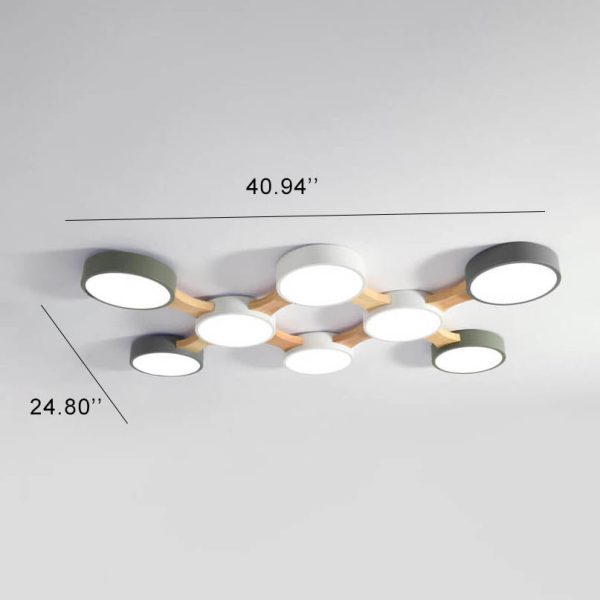 Modern Macaron Circle 3/4/5/8 Light LED Flush Mount Ceiling Light - Image 13