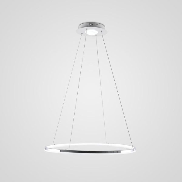 LED Circular Sturdy Modernistic Brushed Nickel Pendant Light With Remote Controller - Image 3