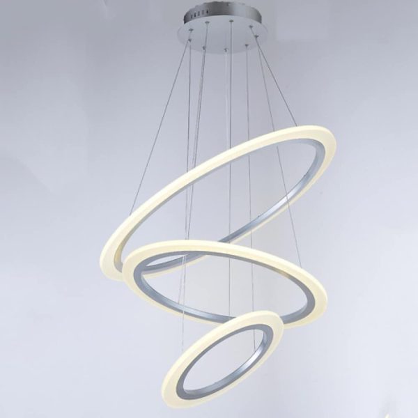 3-Ring Modern Mid Century Chandelier - Image 2