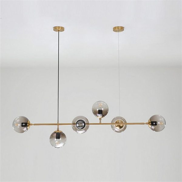 6 Glass Globes LED Electroplated Modern Chandelier Pendant Light Hanging Lamp - Image 5