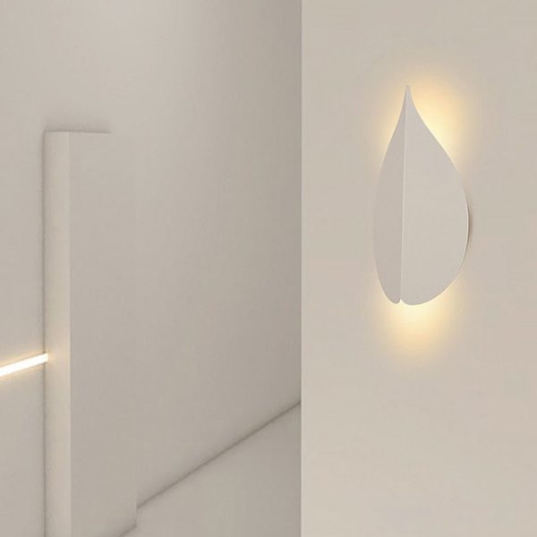 Soft Warm White Modern Leaf Shaped Wall Sconces - Image 2