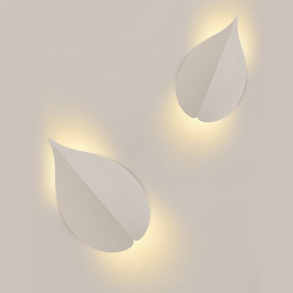 Soft Warm White Modern Leaf Shaped Wall Sconces - Image 4