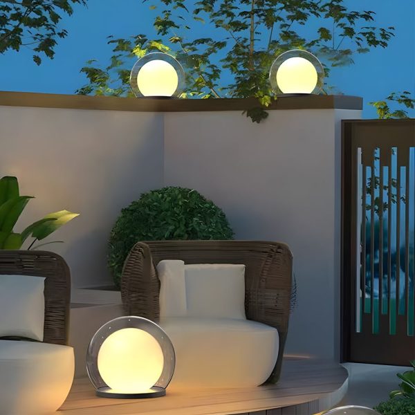 Solar Bubble Lunar Post Light Waterproof Globe Outdoor Lantern Gate Light Outdoor Lamp Landscape Light - Image 6