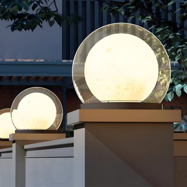 Solar Bubble Lunar Post Light Waterproof Globe Outdoor Lantern Gate Light Outdoor Lamp Landscape Light - Image 3